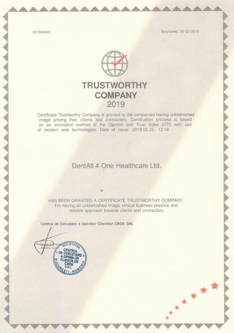 Trustworthy Company 2019 - www.dentall4one.com